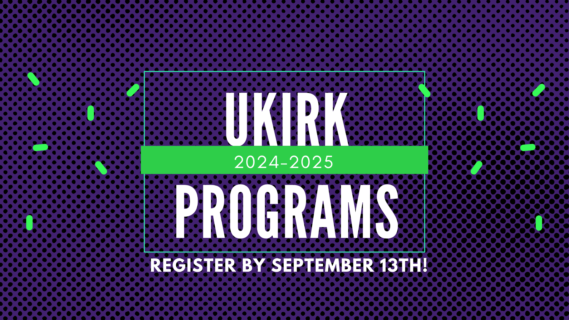 Register by September 13th for UKirk Network Opportunities