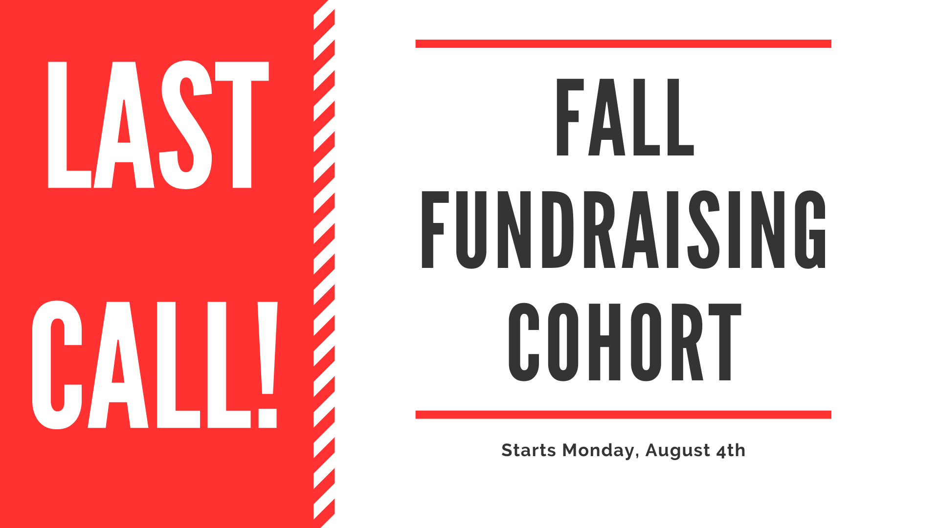 Final Call for our Fall Fundraising Training Cohort